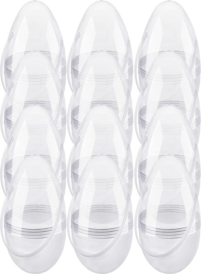 Restroma 12 Pcs 8 Inch Clear Easter Egg with Handles Large Transparent Easter Eggs DIY Jumbo Easter Egg for Easter Hunt Game Supplies Party Decoration - Image 1